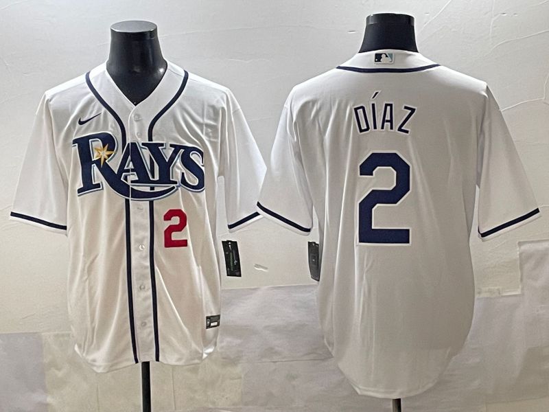 Men 2025 Tampa Bay Rays #2 Diaz White Game Nike MLB Jersey style 3->tampa bay rays->MLB Jersey